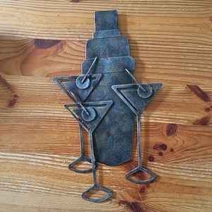 Martini Metal Wall Hanging Home Kitchen Decor